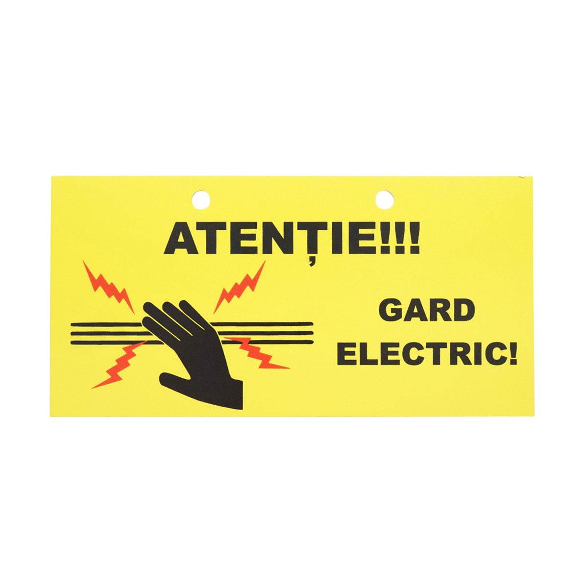 Warning sign for electric fence 100x200mm